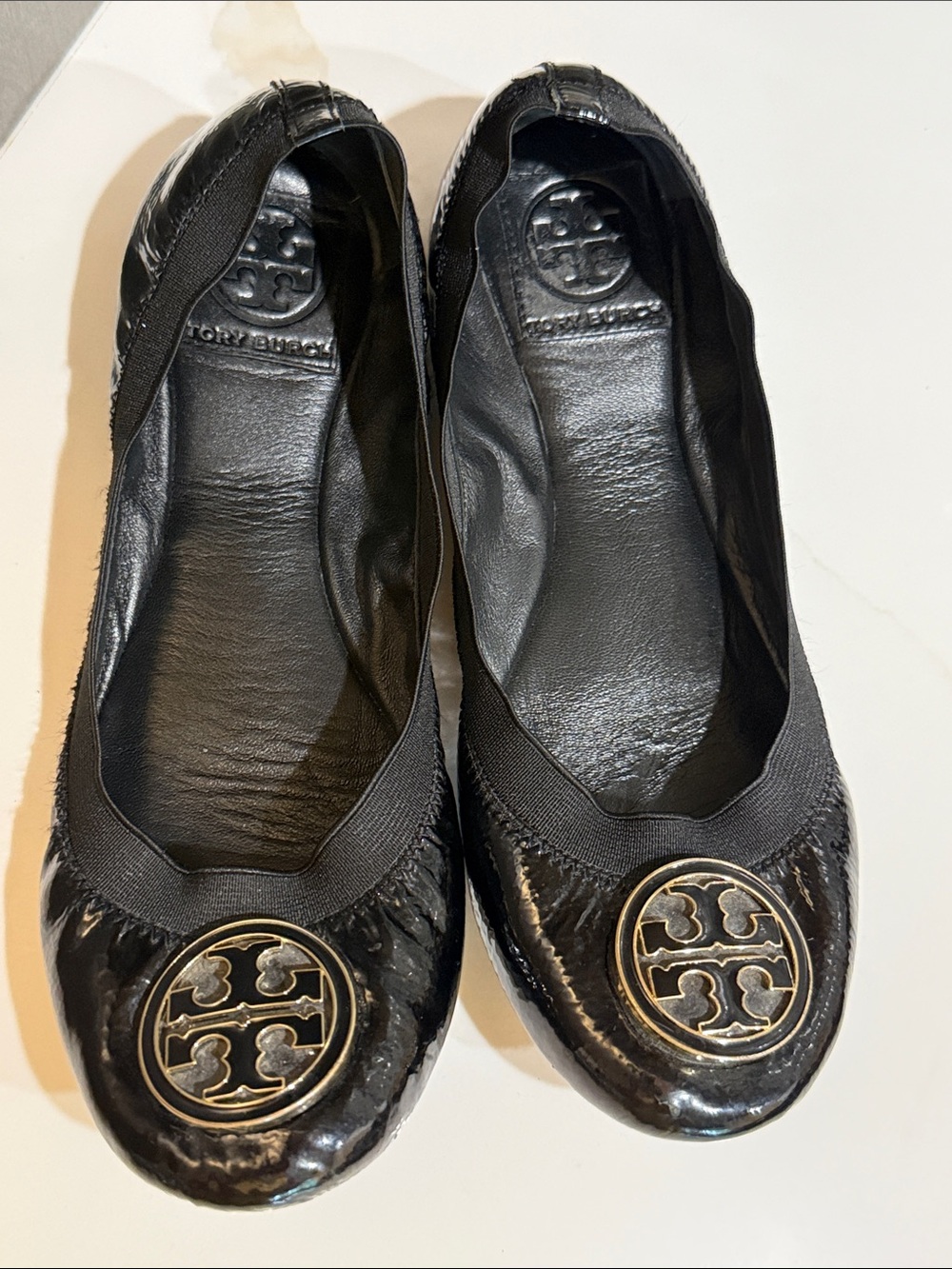 Tory Burch Patent Leather Carolina Ballet Flats - size 8